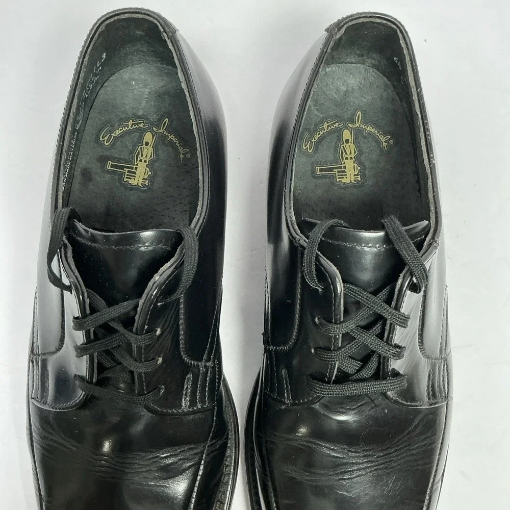 Executive Imperial Oxford Shoes Mens 6.5 E Black Leather Apron Toe Made in USA